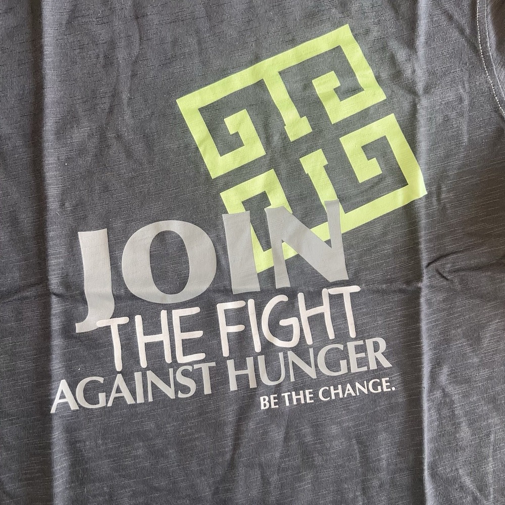 NEW Ecoths Men's Black Fight Hunger‎ Short-Sleeve Crew-Neck T-Shirt Size Large